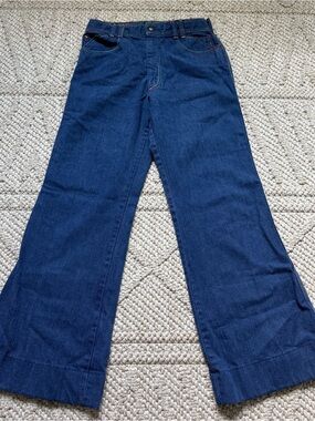 Go USA Vintage Wide Leg JEANS Rainbow Stitching 10 P